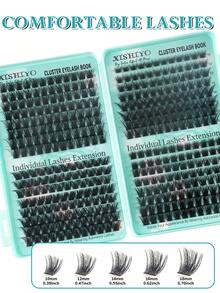 384pcs Single Eyelash, DIY Eyelash Extension, Lightweight Soft Cluster False Eyelashes (Suitable For Daily Wear), Natural Looking Slim False Eyelashes - View 5
