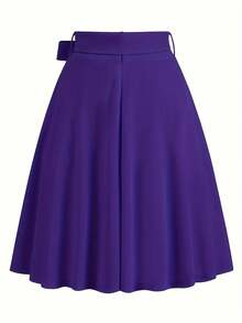 Dress + Solid Color Dress With Front Bow - 紫色 - 查看 2