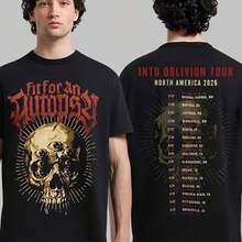 Fit For An Autopsy Into Oblivion Tour North America 2026 Merch Tee Skull T-Shirt - Black - View 1