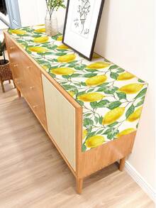 1 pieza Camino de mesa con patrón de limón, 4 piezas Manteles individuales con patrón de limón, Adecuado para vacaciones, fiestas, cumpleaños, cenas, decoración de mesa de cocina y comedor, decoración de habitación para todas las estaciones, decoración textil para el hogar Camino de mesa - Multicolor - Ver 5