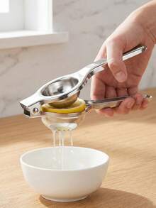 Juicer. Heavy-Duty Stainless Steel Manual Citrus Juicer. Designed For Lemons, Oranges, Grapefruits With A Stable Base - Suitable For Home, Restaurant, Bar Use, Easy To Clean Kitchen Tool. No Electricity Required, Portable Juicer, Stylish Metal Texture, Durable Kitchenware, Compact Design, Sturdy Construction, Essential For Home Cooking. - Multicolor - View 6