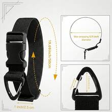 5PCS Adjustable Garden Hose Straps, Heavy Duty Extension Cord Organizer, Hanging Storage Straps For Garage And Workshop, Reusable Cable Management Ties - Black - View 2