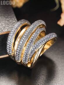 1 Stück Ring für Frauen mit eingearbeiteten kubischen Zirkonias, geeignet als Geschenk für Hochzeiten, Valentinstag und andere Anlässe - 1# - Übersicht 5