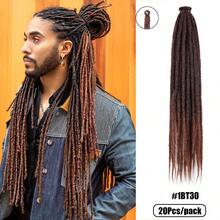 20 Strands 24 Inch Dreadlock Extensions Synthetic Hippie Single Ended Dreads Ombre Black 0.6 Cm Width Loc Extensions Reggae Style Crochet Hair For Men - Multicolor - View 18