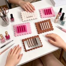 1pc Mini Desktop Nail Art Stamping Plate Storage Rack, Nail Sticker And Metal Plate Organizer, Nail Art Stamping Plate Display Stand, Multi-Compartment Nail Sticker Storage Box For Nail Salon - Multicolor - View 4