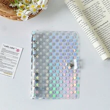 1pc 6-Hole Iridescent Polka Dot Butterfly Loose Leaf Binder, PVC Transparent Insert File Folder Notebook Organizer - Multiple Styles - View 10
