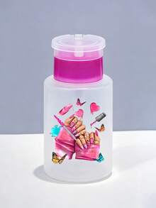 Botella de removedor de esmalte de uñas con patrón de lazo, adecuada para removedor de esmalte de uñas - Botella de embalaje de viaje recargable, adecuada para uso en el hogar, salón y viajes. Removedor de maquillaje de labios y ojos, reutilizable, botella de removedor de maquillaje, esencial de viaje - Multicolor - Ver 3