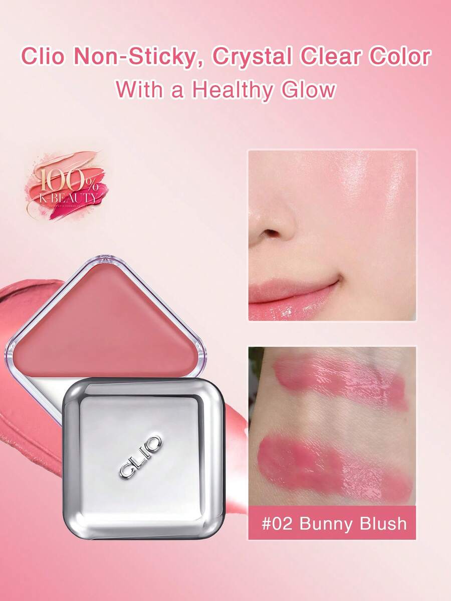 Clio K-Beauty 必備唇頰膏,口袋腮紅,奶油質地適用於唇部與臉頰,易暈染,可修容與提亮,可疊擦打造水潤自然妝感,不油膩,旅行隨身尺寸 - 02 兔子腮紅 - 查看 1