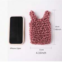 1 pieza Bolso de mano expandible y lindo con ribete de volantes y correa de muñeca, hecho de tela de poliéster duradera, bolso portátil, opciones de varios colores, adecuado para compras, uso diario, regalo, bolso de moda y práctico con textura de loto, diseño interior de gran capacidad, mecanismo retráctil confiable, fácil de guardar, bolsa de compras pequeña, réplica, retornable - Multicolor - Ver 4