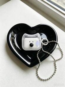 Korean Ins Style 3D Puppy Earphone Case, Transparent Cat Ear Design With Hanging Ring, Versatile Bluetooth Earphone Protective Case - Multicolor - View 4