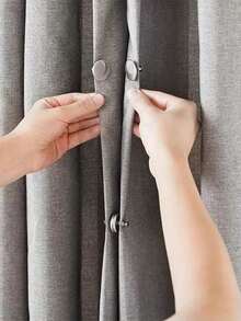 2/6/12/24 Pairs Modern Metal Magnetic Hooks, Wall-Mounted, Polished Surface, Fashion Style, Easy Installation, Strong Adsorption, Suitable For Curtains, Shower Curtains, Gap Sealing - Multicolor - View 2