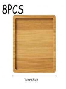 8pcs Wooden Coaster Set Handmade Blank Pads Succulent Plant Tray Set - Wooden Heat-Resistant Non-Slip Coasters, Mosaic Tile Base, Suitable For Coffee Table, Teacup, Vase Base, Multi-Functional Decoration, Kitchen, Placemat - Multicolor - View 2