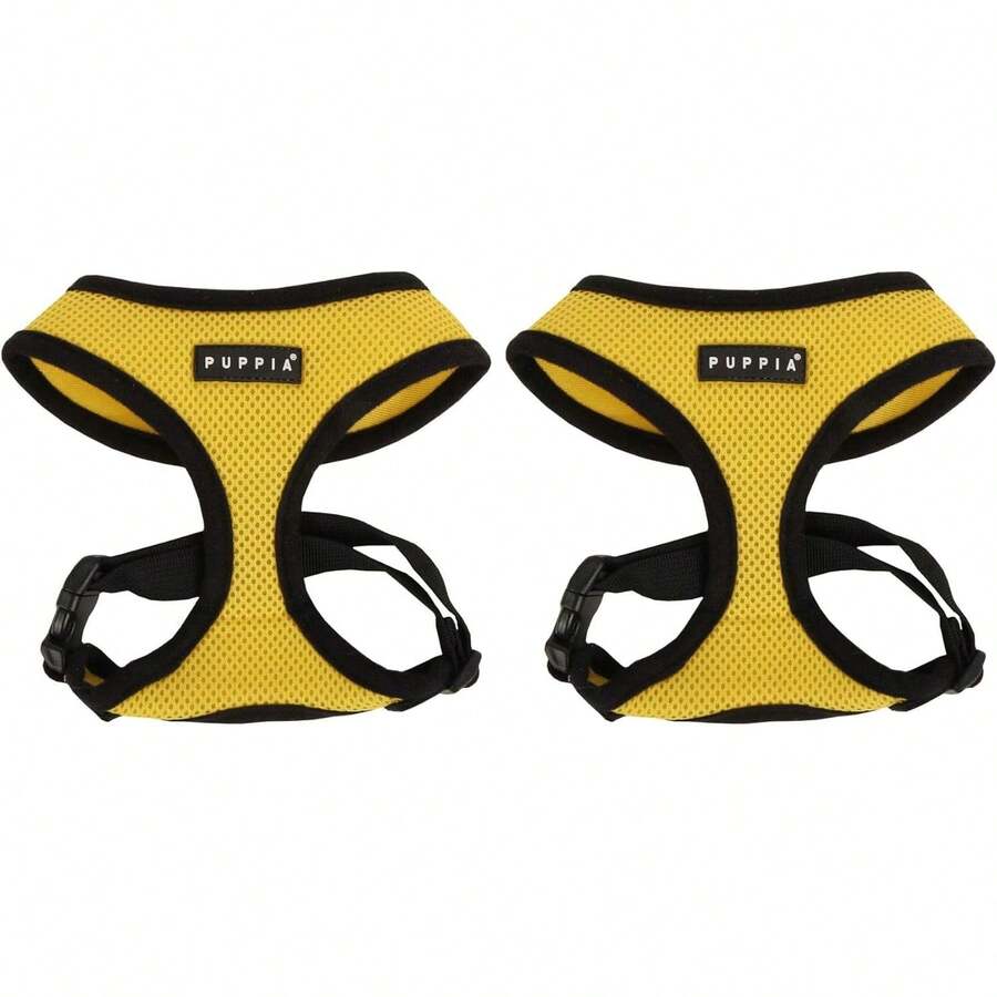 Authentic Puppia Soft Dog Harness, Red - Medium - Yellow - View 1