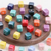 20pcs Cube Ceramic Porcelain Beads For DIY Jewelry Making Decorative Craft Square Beads For Necklaces Bracelets And Accessories Craft - 20pcs - View 3