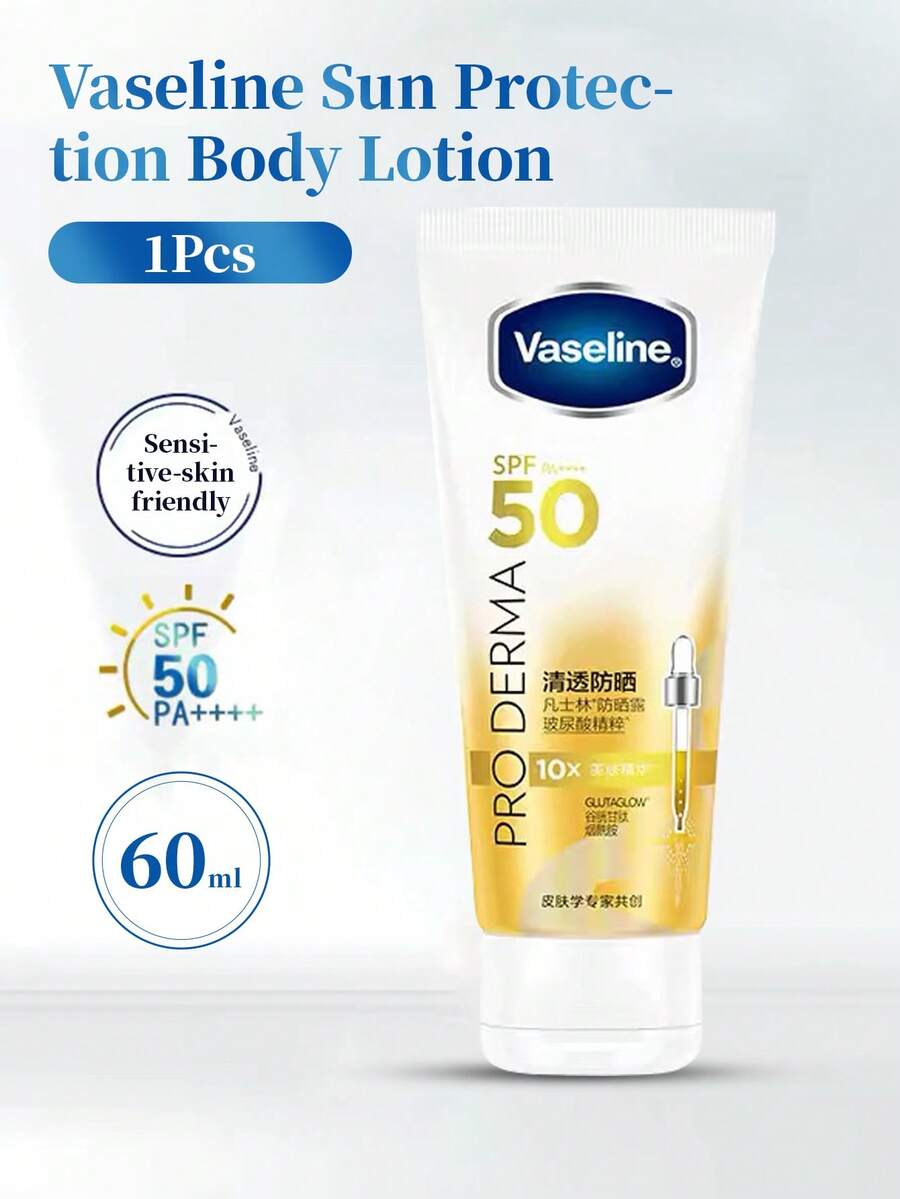 Vaseline 1pc High Protection Sunscreen Serum Lotion SPF 50 PA++++, Sheer & Oil-Free, With Hyaluronic Acid & 10X Pro Serum Essence, 60ml - White 1pc - View 1