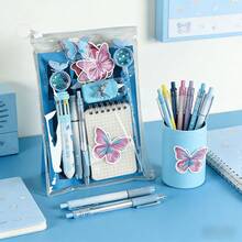 Cute Butterfly Stationery Set, Multi-Functional Stationery Gift Set Including Notebook, Stickers, 10-Color Gel Pens, Back To School, Graduation Gift, Academic Incentive Cute School Supplies - Suit - View 10