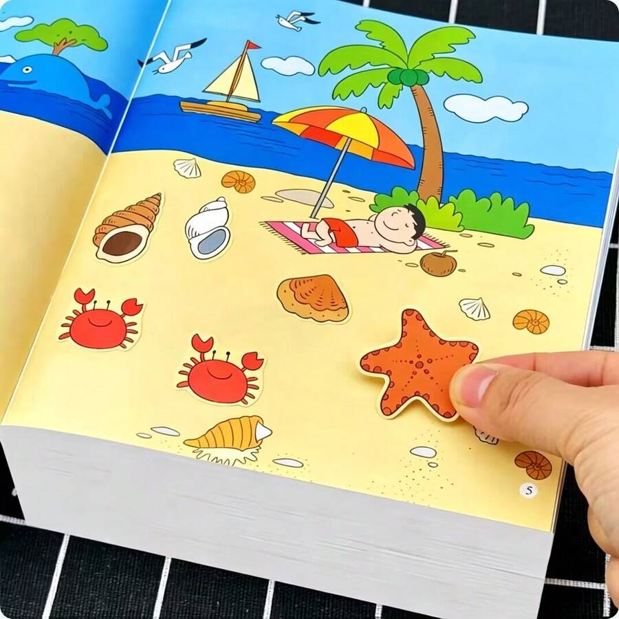 Bộ 2 cuốn sách dán hình phát triển trí não cho trẻ em, hoạt động học tập giáo dục, cải thiện sự tập trung, kỹ năng thực hành và khả năng nhận thức, hình ảnh tươi sáng và hình dán dễ bóc, đồ chơi tương tác giữa cha mẹ và con cái, món quà lý tưởng cho gia đình khi đi du lịch và chơi hàng ngày. - 2 cuốn sách ngẫu nhiên - Xem 1