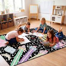 1pc Educational Mat - Non-Shedding Soft Mat With Composition Notebook Design, Learning Floor Mat For Nursery, Classroom, Playsroom - Machine Washable Mat With Rubber Backing, Pet-Friendly Large Floor Mat, 60*84in Or 20*31in Back To School Decor - Style 1 - View 10