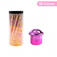 50pcs King Size Pre-Rolled Cones And Grinder Set, Featuring A Mushroom-Shaped Grinder With A Magnetic Lid, Rolling Papers, Slow-Burning,Classic Oversized 108mm Pre-Rolled Cones, Smoking Accessories, Festive Gift, Party Supplies, Gatherings. - Multicolor - View 12