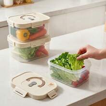 Multi-Functional Transparent Plastic Compartment Food Storage Box, Refrigerator Multi Grids Sealed Fresh-Keeping Box With Cover, Large Capacity Reusable Vegetables FruitsIngredient Container, Microwave Heatable, Kitchen Food Storage And Organization - Multicolor - View 10