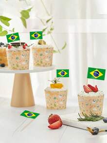 50/100/200 piezas Palillos con Bandera de Brasil - Perfectos para Decorar Cupcakes, Cócteles y Aperitivos | Adecuados para Fiestas, Bufés y Eventos Especiales, Palillos de Cóctel, Mini Banderas, Decoraciones de Cupcakes, Palillos con Bandera, Decoraciones de Fiesta, Celebraciones, Bar de Cócteles, Banderas para Pasteles, Suministros para Fiestas - A - Ver 6