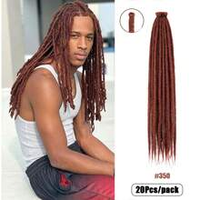 20 Strands 24 Inch Dreadlock Extensions Synthetic Hippie Single Ended Dreads Ombre Black 0.6 Cm Width Loc Extensions Reggae Style Crochet Hair For Men - Multicolor - View 12