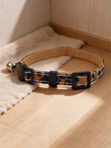 1pc/2pcs Zebra & Leopard Print Cat Necklace With Bell, Adjustable Neck Size Pet Collar - Multicolor - View 8