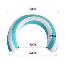 1pc Inflatable Ring Swim Ring, Inflatable Curved Pool Float, PVC Inflatable Ring Swim Ring Water Lounger, Adult Inflatable Swim Ring - Durable PVC Material, Blue, Pink, Suitable For Pool Parties And Outdoor Fun Curved Pool Float (Pump Not Included) - Multicolor - View 3