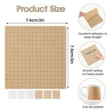 Kraft Paper & White Paper Sticky Note Set, 50 Sheets Per Book, Lined, Grid & Blank Multiple Styles Self-Adhesive Memo Pads, Suitable For Planner, Office, Student Notes & Stationery Use School Supplies - one-size - View 2