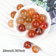 10顆 20mm 天然瑪瑙裂紋珠，波希米亞風，適用於家居裝飾、DIY 水晶飾品及節日禮物 - 紅瑪瑙小球 - 查看 2