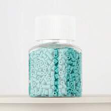 1100pcs/Set Blue Series Refill Melty Beads, DIY Pendant Decoration Keychain Bag Charm, Craft Making Material, Birthday, Graduation, Valentine's Day, Party Gift, 2.6mm Assorted Color Melty Beads Refill - 2.6mm Puzzle Beads - View 13