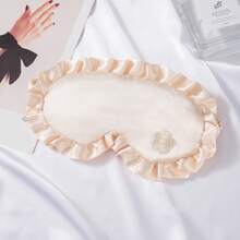 Lace Faux Silk Eye Mask With Embroidered Flower Design, Skin-Friendly, Non-Pressing, Cute Ins Style Blackout Sleep Mask - Multicolor - View 8
