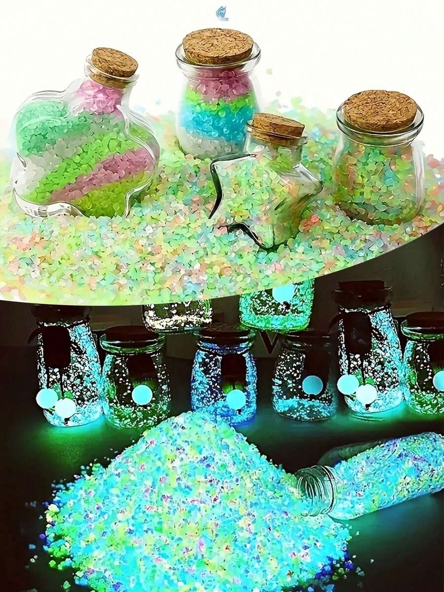 8000pcs Glow In The Dark Pebbles, Luminous Stones, Artificial Gravel, Fluorescent Decorative Stones, Glowing Pebbles, Garden Path Lighting, DIY Crafts, Outdoor Landscape, Garden Path And Walkway, Potted Plant Decoration, DIY Bottle Crafts, Swimming Pool Edge - Multicolor - View 1