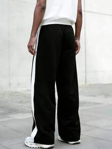 Men's Casual Old Money Men Sports Pants - Black - View 2