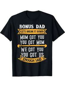Camiseta Divertida para el Día del Padre: "Papá y Mamá Adicionales, Nos Tienen a Nosotros, Papá Adoptivo" MI2L - Negro - Ver 1