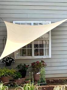 Rectangular Sand-Colored Sunshade Canvas, UV Protection Sun Canopy, Suitable For Backyard, Patio, Deck, Terrace, Garden, Outdoor Activities And Facilities (Support Frame Not Included) - Triangle - View 5