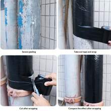 787.4 Inch Long Outdoor Adhesive Pipe Tape, Used For Fixing Garden Hose And Pipe Leaks, PVC Strong Adhesive Waterproof Tape, Leak-Proof Powerful Water Pipe Leak Insulation Repair Black Tape - 1.89 X 787.4 Inches - View 7