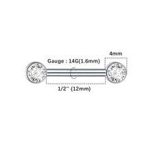 SWANJO 1pc Titanium Zirconia Nipple Piercing Internally Threaded Nipple Barbell With CZ Set Ball Ends Women Body Jewelry - TR003 - View 8