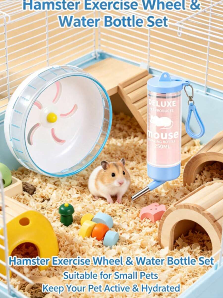 1pc/2pcs Silent Durable Hamster Wheel, Cute Small Pet Exercise Toy