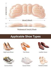 2/4/6 Pairs Heel Pads: Unisex Heel Anti-Slip Pads - Heel Cushion Pads, Shoe Insoles, Solve Oversized Shoe Problem - Ultra Soothing Heel Protection Pads, Relieve Heel Pain, Heel Slippage, Blisters And Friction - Multicolor - View 5