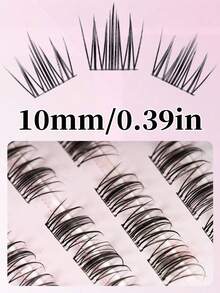 Cílios Postiços Segmentados Sem Cola com Borla em Chama, Estilo Japonês & Coreano, 60 Aglomerados de Grande Capacidade, Curvatura C, Comprimento Fixo de 10mm, Aplicação Instantânea Sem Cola. Adequado para Iniciantes, Maquiagem DIY Rápida, Economiza Efetivamente o Tempo de Maquiagem, Qualidade de Cabelo Macio, Reutilizável, Versátil para Saídas Diárias e Festas de Feriado, Aparência Excepcional, Presente de Feriado Perfeito para Melhores Amigas e Namoradas. - C - Visão 7
