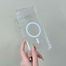 磁吸充電手機殼 適用於 Galaxy A57 A37 A17 A07 A56 A36 A26 A16 A06 A15 A35 A55 S25 FE S26 Ultra S25 Ultra 透明壓克力薄型保護殼 - 無色 - 查看 7