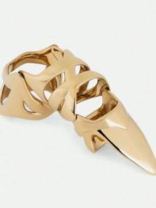 Personalized Fashion Ring Punk Armor Ring Inlaid With Pearl Claw Finger Ring Knuckle Protector Jewelry - Gold - View 4