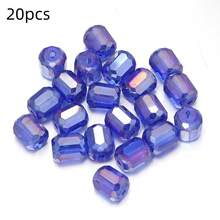 20顆 8X9mm 高品質刻面玻璃珠 鍍彩色AB色奧地利水晶珠 手工珠寶DIY手鍊項鍊裝飾配件珠 - 圓柱形 - 查看 28