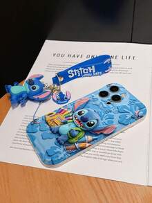 Disney Lilo And Stitch Phone Case : 3D Fluffy Pattern Border Protector Phone Soft Phone Case With A Free Cute Stitch Bracelet Chain Lanyard, Stitch, Lilo, Angel, For Apple 17 Promax 17 Pro 16 15 14 13 12 11 Pro Max XS Max X XR Soft Cover Summer Phone Case - 白色 - 查看 6