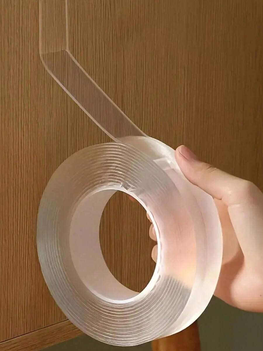 1 pieza Cinta adhesiva de montaje de doble cara con nano burbujas transparente, adhesivo fuerte y resistente sin residuos que no se desvanece, cinta de pegamento transparente multiusos removible para ganchos de pared, fijación del hogar y suministros de manualidades DIY - Varios estilos - Ver 1