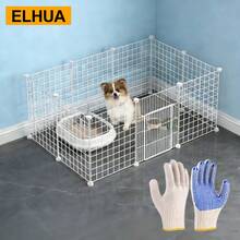 KALAY Metal Modular Detachable Washable DIY Transparent Panel Dog Cage, Rabbit, Teddy, And Only Small Dog Kennel Pet Enclosure Birds, Reptiles - White - View 4