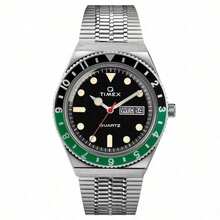 Classic Heritage Quartz Watch Two-Tone Green Black Bezel Stainless Steel Band Birthday Anniversary Gift For Gentlemen TIMEX TW2U60900 - Silver - View 7