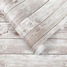 1 Roll Beige Wood Grain Vinyl Wallpaper, Self-Adhesive, Peel And Stick, Wall Decor, Easy To Install, Suitable For Home Decor And Room Renovation - Wood Grain - View 12
