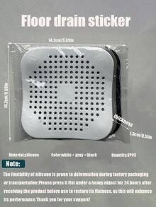 1個吸盤式頭髮收集器，耐用矽膠方形淋浴排水蓋，防堵塞，地板覆蓋式淋浴過濾器，適用於浴室浴缸與廚房工具 - 均碼 - 查看 5
